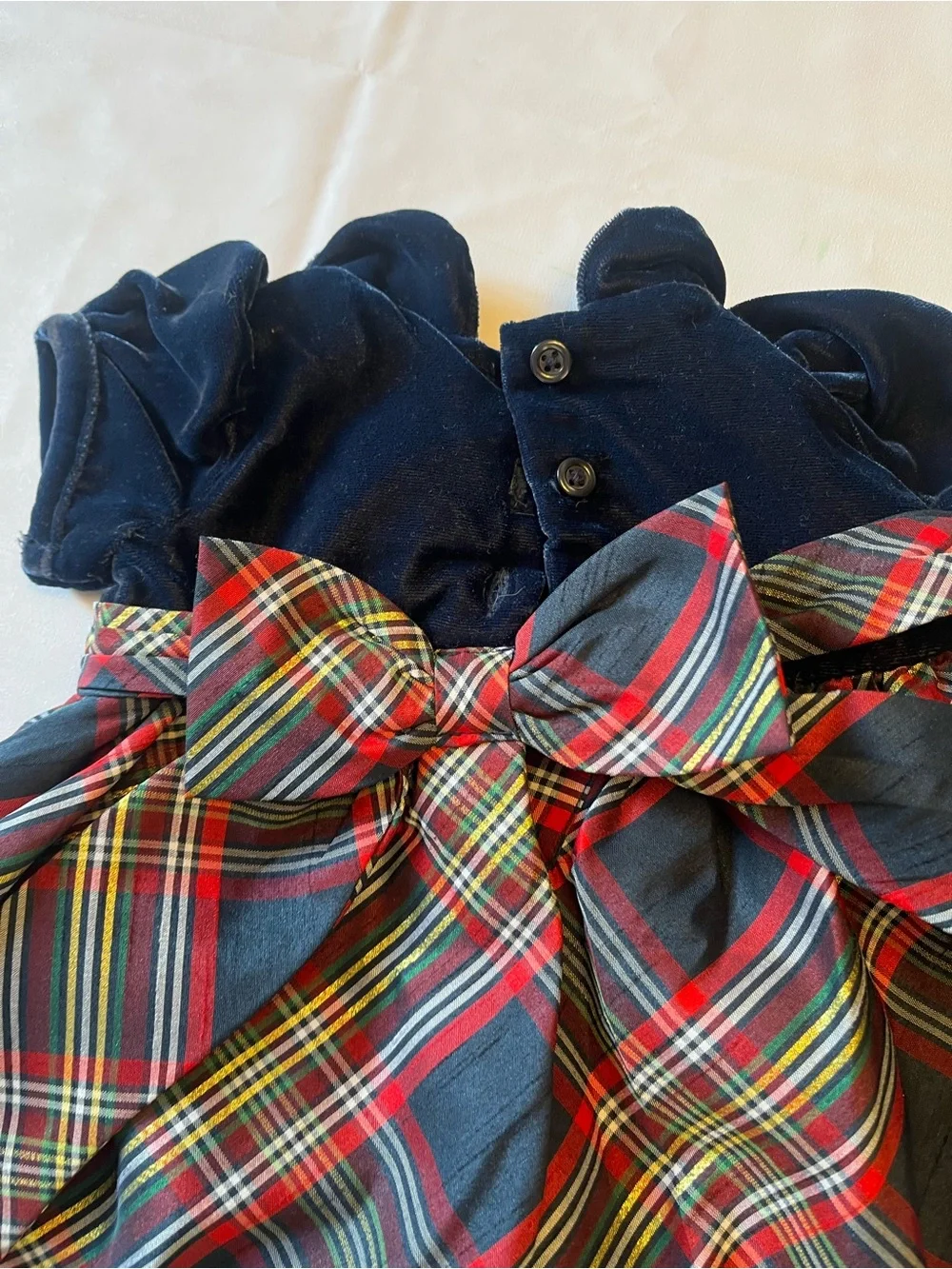 Gymboree Red Plaid Skirt with Navy Waistband
